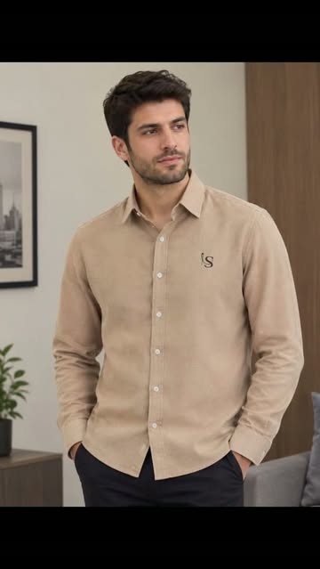 پیراهن مردانه پارچه ملانژ دوخت صنعتی